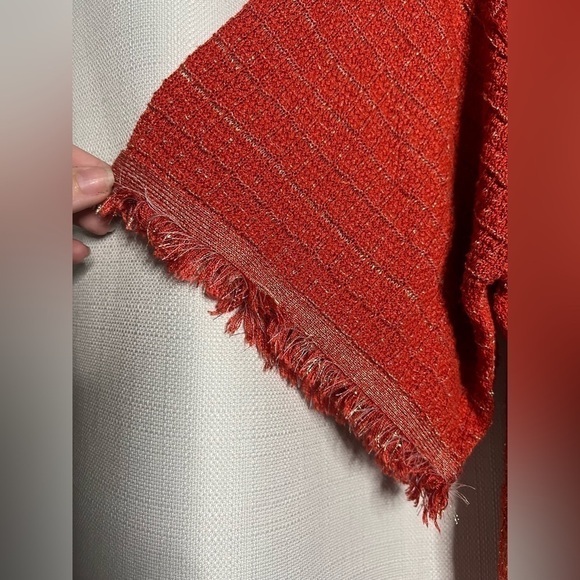 Zara Orange Metallic Oversized Knit Shirt Small - Picture 8 of 11